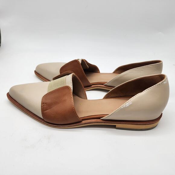 Fortress of Inca Paloma Point Toe Flats Cream Carmel Leather EU 38 US 8 - Picture 5 of 9